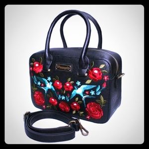 Brand New Loungefly Swallow & Rose Tattoo Purse